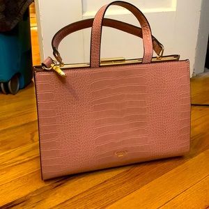 Dune pink reptile purse